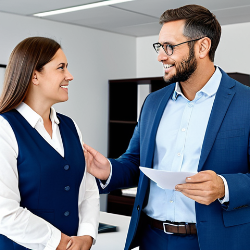 Home 26 Insurance Consultation**
A professional insurance agent, fully clothed in business attire, advising a young family about their CR-V Hybrid insurance options in a bright, modern office. The family is dressed modestly. Safe for work, appropriate content, family-friendly, perfect anatomy, natural pose, high quality.
**