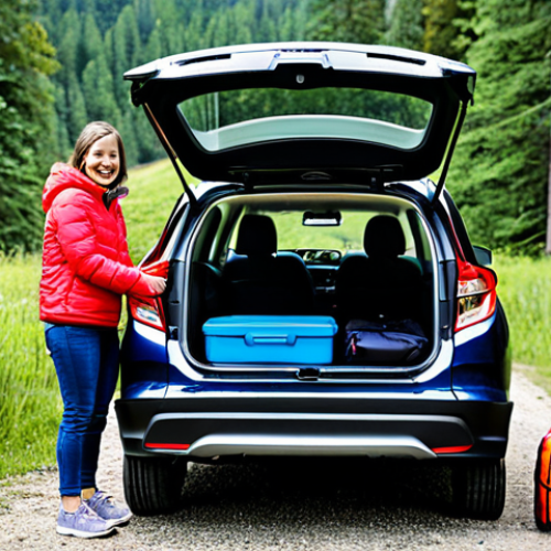 Home 15 Honda HR-V - Family Camping Trip**
"A Honda HR-V, fully loaded with camping gear, parked at a scenic campsite. The 'Magic Seat' feature is highlighted with visible camping equipment like a tent and cooler. A family (parents and two children), fully clothed in outdoor attire, are unloading the car, smiling. Background: Forest, mountains, sunny day. safe for work, appropriate content, fully clothed, family-friendly, professional photography, perfect anatomy, correct proportions, natural pose."
**