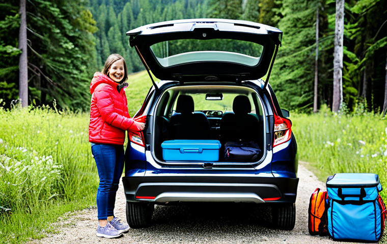 Honda HR-V - Family Camping Trip**
"A Honda HR-V, fully loaded with camping gear, parked at a scenic campsite. The 'Magic Seat' feature is highlighted with visible camping equipment like a tent and cooler. A family (parents and two children), fully clothed in outdoor attire, are unloading the car, smiling. Background: Forest, mountains, sunny day. safe for work, appropriate content, fully clothed, family-friendly, professional photography, perfect anatomy, correct proportions, natural pose."
**